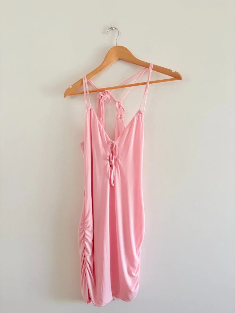 Tiger Mist Elyse Strappy Mini Dress NWT Baby Pink Size Medium - Picture 2 of 5